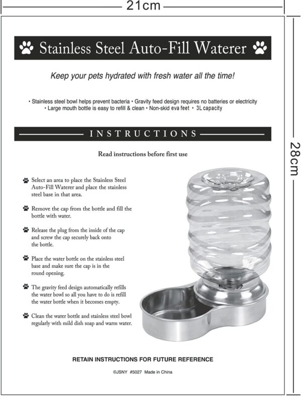 Stainless Pet Water Fountain Bowl - Image 8
