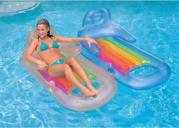 Lounge Swimming Pool Lounger with Headrest - Set of 2 (Pair) - Image 7