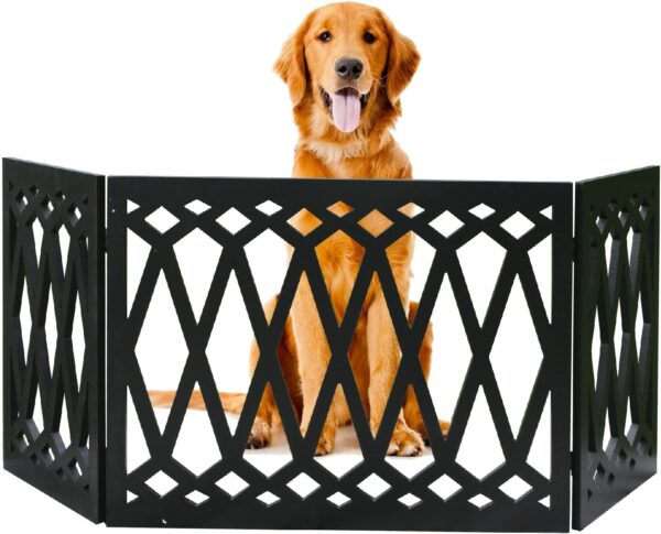 Diamond Design Wood Pet Gate