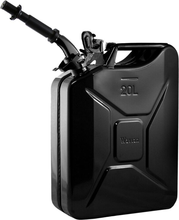 Jerry Fuel Can and Spout System Black (20 Litre)