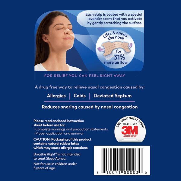 Breathe Right Nasal Strips Lavender Scent - Image 7